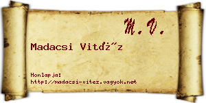 Madacsi Vitéz névjegykártya